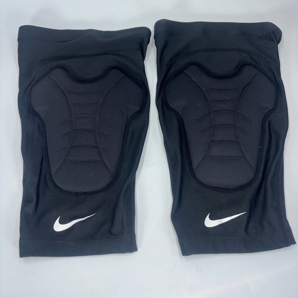Nike Pro Padded Knee Sleeves Black L/XL Compression Sports Gear Impact Support
